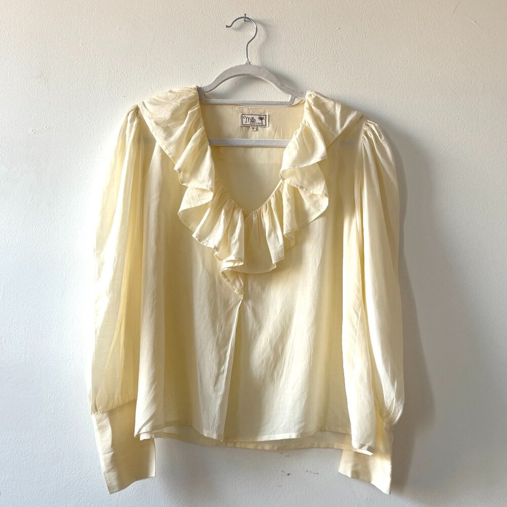 Mille Butter Yellow Ruffle Blouse